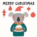 Cute koala Christmas card