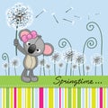 Cute Koala with dandelion Royalty Free Stock Photo