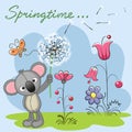 Cute Koala with dandelion Royalty Free Stock Photo