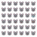 Cute koala emotion face in various expession, editable line icon Royalty Free Stock Photo