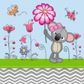 Cute Koala with a Flower Royalty Free Stock Photo