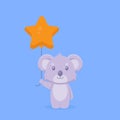 Cute Koala Holding Balloon Free Vector