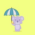 Cute Koala Holding Balloon Free Vector