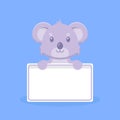 Cute Koala Holding Blank Text Board