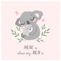 Cute koala MOM and baby Royalty Free Stock Photo