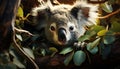 Cute koala sitting on a tree branch in the forest generated by AI Royalty Free Stock Photo