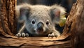 Cute koala sleeping on eucalyptus tree branch in nature generated by AI Royalty Free Stock Photo