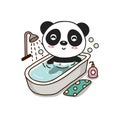 Cute koala take a bath in bathtub.Cute cartoon character