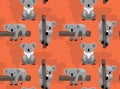 Cute Koala Tree Cartoon Seamless Background Wallpaper