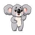 Cute koala waving its paw, a vector cartoon character. Royalty Free Stock Photo