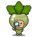 Kohlrabi detective vegetable costume mascot