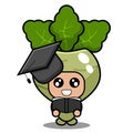 Kohlrabi graduation vegetable mascot costume