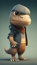 Cute Komodo Dragon Animal Warrior 3D Game Model Generative AI