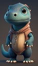 Cute Komodo Dragon Animal Warrior 3D Game Model Generative AI