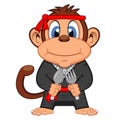 Cute Kung fu Monkey Cartoon Royalty Free Stock Photo