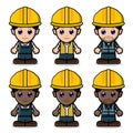 Cute Labor Construction Set Collection