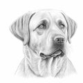 Cute Labrador Dog Sketch Coloring Page - Artistic Canine Illustration