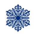 Cute lacy blue snowflake background.