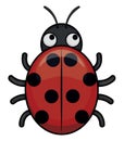 Cute Lady Bug Cartoon Color Illustration Royalty Free Stock Photo