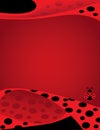 Cute Lady Bug on Polka Dot Background