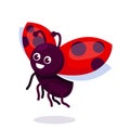 Cute ladybug insect mascot design illustration