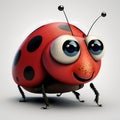 Ladybug Cartoon Style. Generative AI Royalty Free Stock Photo