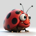 Ladybug Cartoon Style. Generative AI Royalty Free Stock Photo