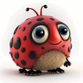 Ladybug Cartoon Style. Generative AI Royalty Free Stock Photo