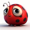 Ladybug Cartoon Style. Generative AI Royalty Free Stock Photo