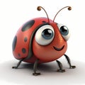 Ladybug Cartoon Style. Generative AI Royalty Free Stock Photo