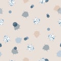 Cute Ladybugs with polka dots and stripe line seamless pattern v