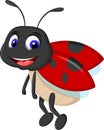 Cute ladybugs waving cartoon