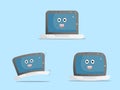 Cute laptop cartoon vector illustration Royalty Free Stock Photo