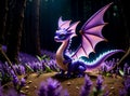 Cute lavender baby dragon created with Generative AI