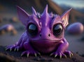 Cute lavender pink baby dragon created with Generative AI