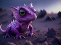 Cute lavender pink baby dragon created with Generative AI