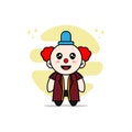 Cute lawyer character wearing clown costume Royalty Free Stock Photo