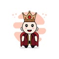 Cute lawyer character wearing king costume