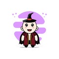 Cute lawyer character wearing witch costume Royalty Free Stock Photo