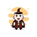 Cute lawyer character wearing witch costume Royalty Free Stock Photo