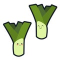 Cute leek characters Royalty Free Stock Photo