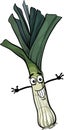 Cute leek vegetable cartoon illustration