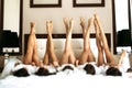 Cute legs of the bride and her girls Royalty Free Stock Photo