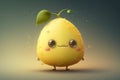 Cute lemon cartoon character, concept of Personified fruit, created with Generative AI technology Royalty Free Stock Photo