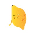 Cute Lemon, Funny Fruit Cartoon Character with Funny Face Vector Illustration Royalty Free Stock Photo