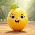 Cute Lemon Happy Cartoon Character