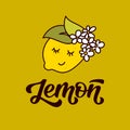 Cute Lemon Lettering Vector Illustration