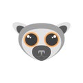 Cute lemur face, portrait of rainforest comic animal mascot for avatar