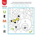 Cute Lemur in Forest Step Instruction for Child