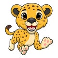 Cute leopard cartoon on white background Royalty Free Stock Photo